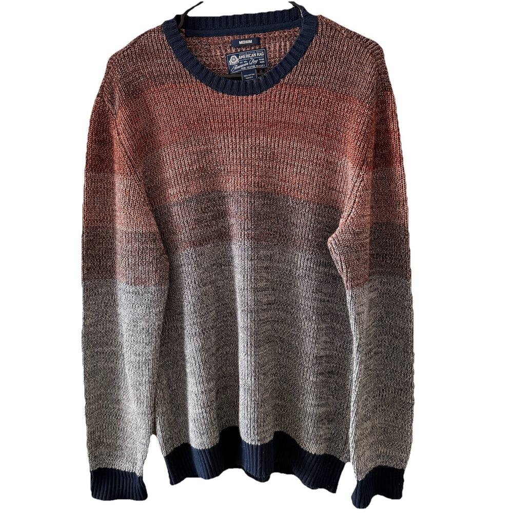 American Rag Men's Medium Sweater Pullover Knit Crewneck Color Block